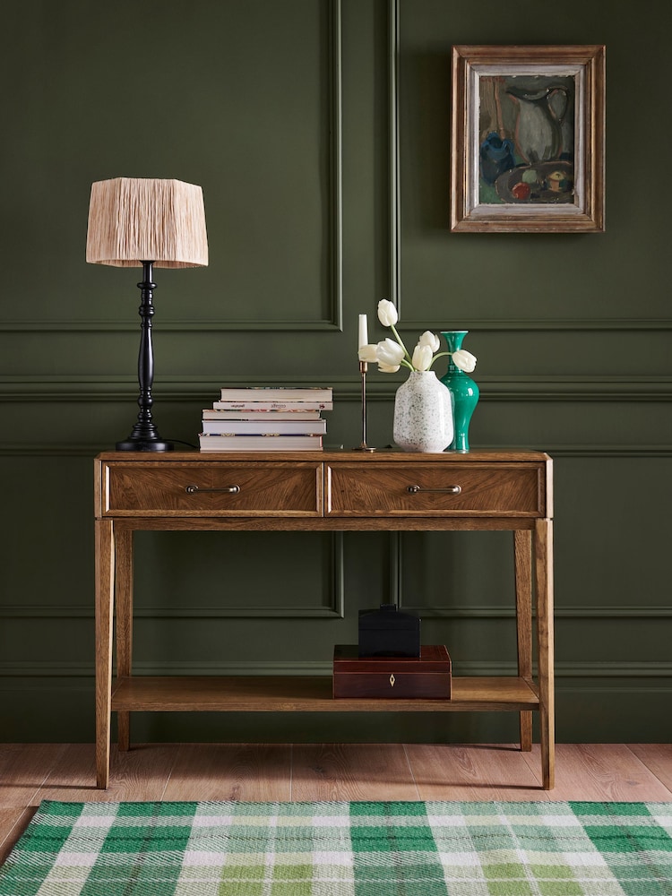Nina Campbell Dark Oak Tedworth Console Table - Image 1 of 9