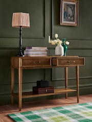 Nina Campbell Dark Oak Tedworth Console Table - Image 3 of 9