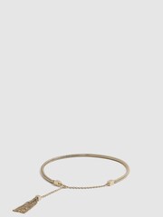 Reiss Gold Dali Tubular Snake Chain Gold Belt - Image 2 of 7