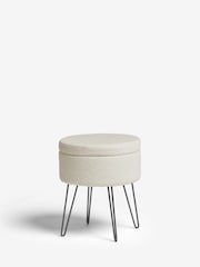 Soft Cosy Boucle Ivory Matson Storage Stool - Image 3 of 8