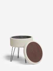 Soft Cosy Boucle Ivory Matson Storage Stool - Image 5 of 8