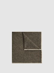 Reiss Mocha Halley Wool-Silk Blend Pocket Square - Image 1 of 5