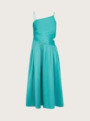 Monsoon Green Satin Cut-Out Prom Dress - Image 1 of 3