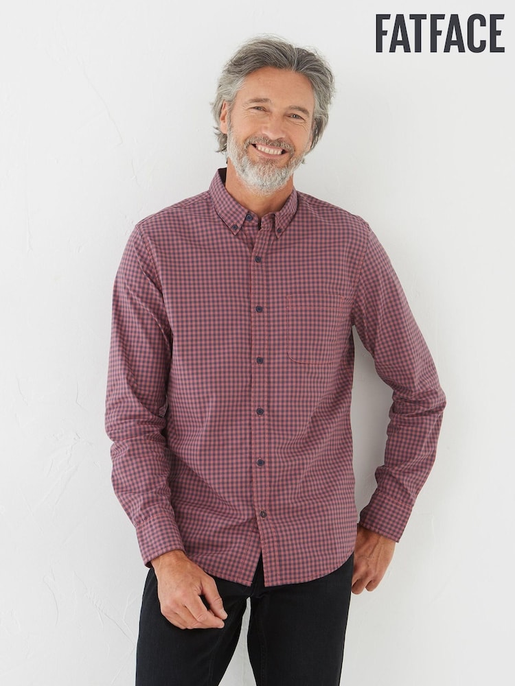 FatFace Pink Slim Hove Gingham Shirt - Image 1 of 4