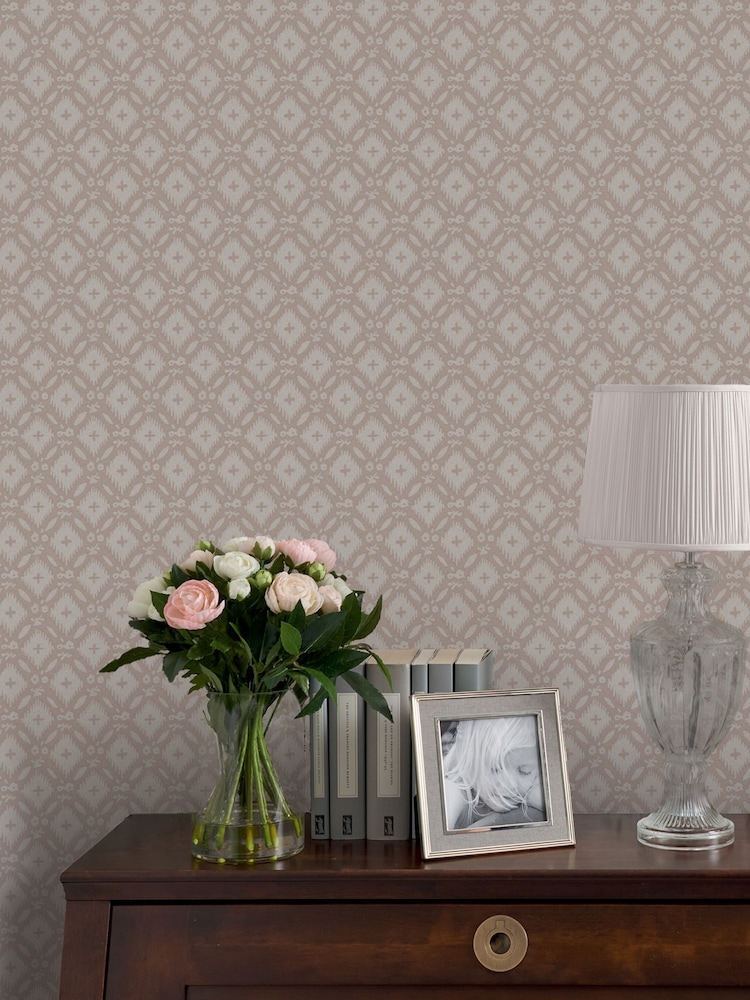 Laura Ashley Dove Grey Whitebrook A4 Wallpaper Sample - Image 1 of 2