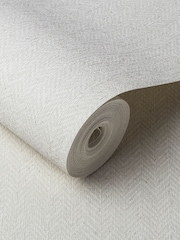 Graham & Brown Cream Herringbone Texture 10M Wallpaper - Image 3 of 3
