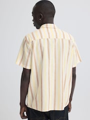 Blend Yellow Aban Linen Blend Stripe Shirt - Image 2 of 5