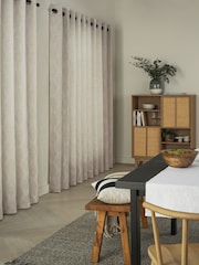 Natural Next Textured Jacquard Eyelet Lined Curtains - Image 2 of 5