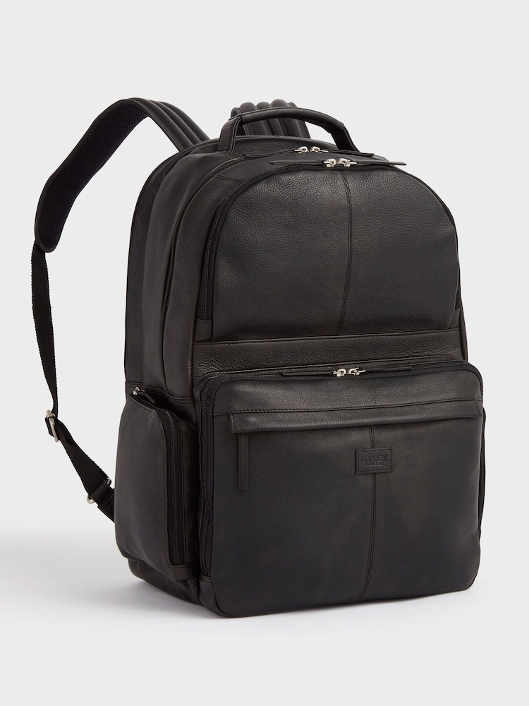 OSPREY LONDON The Lockton Black Leather Backpack - Image 3 of 5