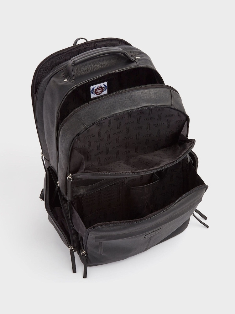 OSPREY LONDON The Lockton Black Leather Backpack - Image 4 of 5