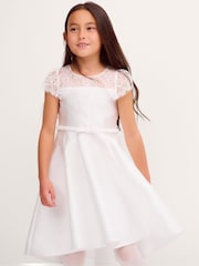 Monsoon Cream Angelina Lace Satin Party Dress - Image 1 of 1