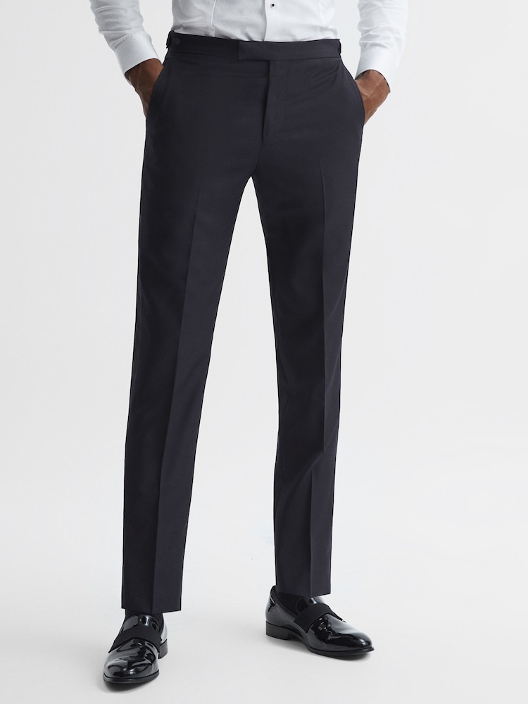 Reiss Expose T Wool Textured Regular Fit Trousers - Imagen 1 de 5