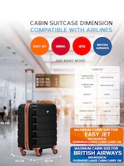 Flight Knight 56x45x25cm EasyJet Overhead 4 Wheel ABS Hard Case Cabin Carry On Hand Luggage - Image 3 of 6