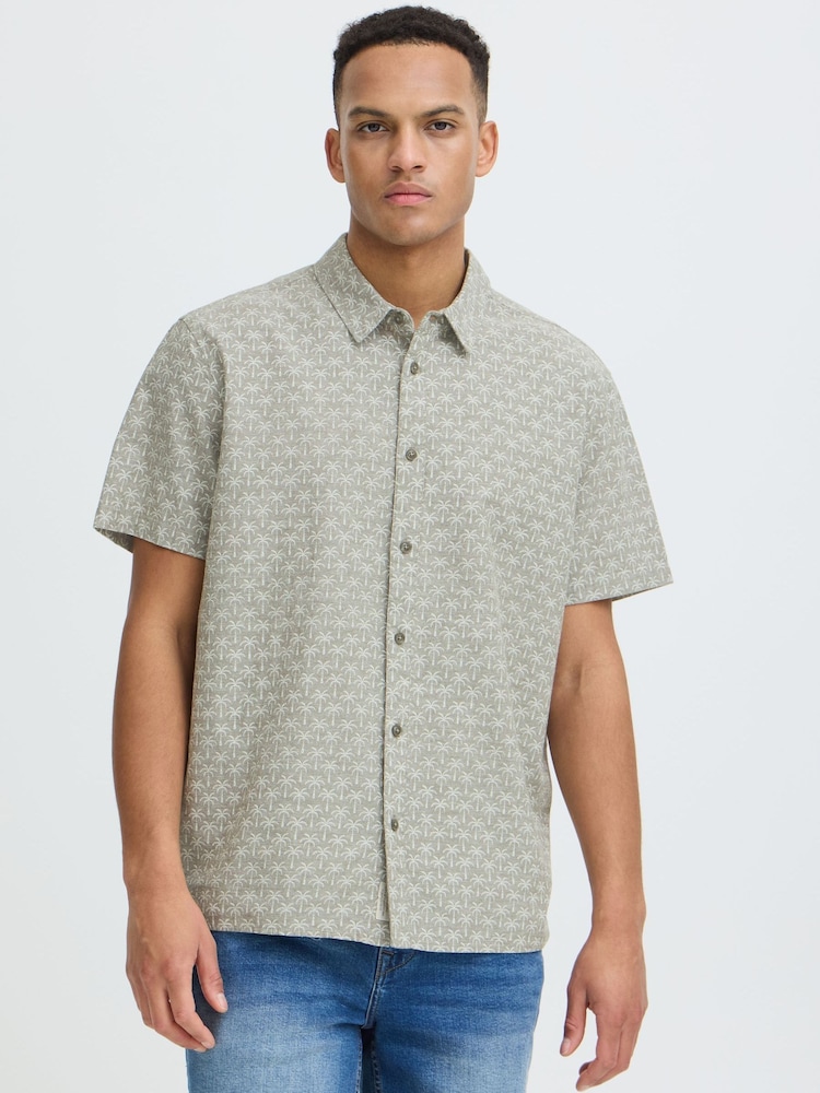 Blend Green Aban Printed Short Sleeve Shirt - Image 1 of 5