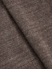 Reiss Mouse Brown Melange Blackhall Zip Up Knitted Jumper - Image 11 of 11