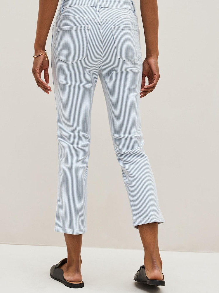 Blue Stripe Cropped Slim Jeans - Image 3 of 5