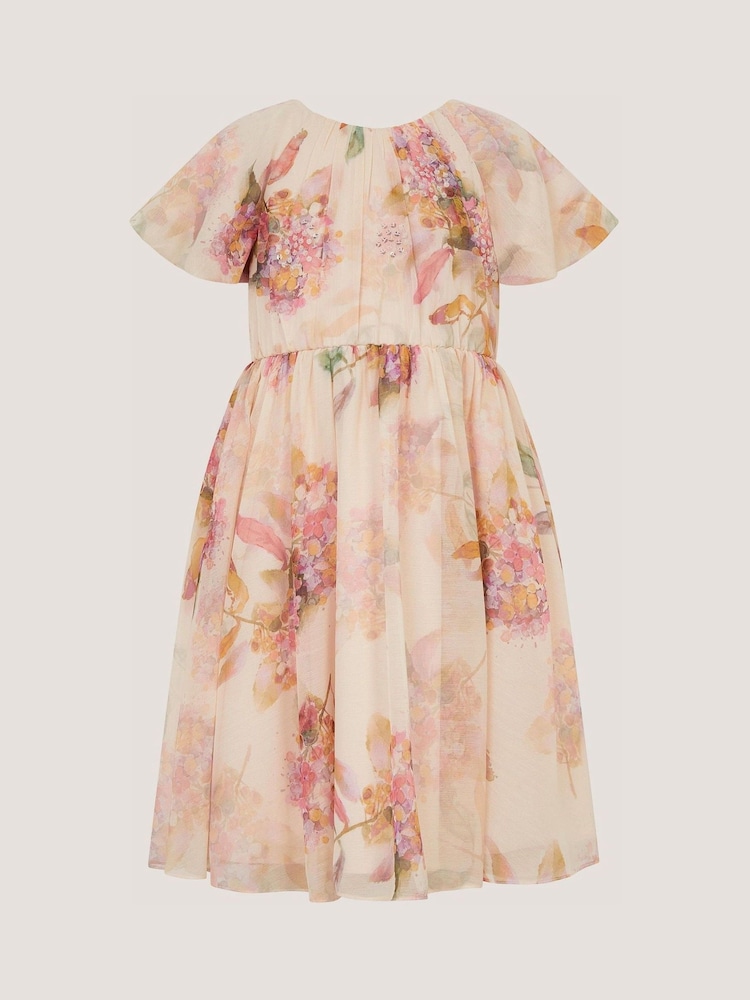 Monsoon Pink Leila Floral Sequin Party Dress - Image 2 of 3