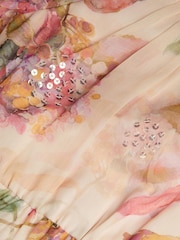 Monsoon Pink Leila Floral Sequin Party Dress - Image 3 of 3