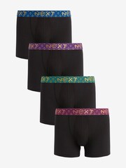 Black Metallic Geo Waistband 4 pack A-Front Boxers - Image 1 of 7