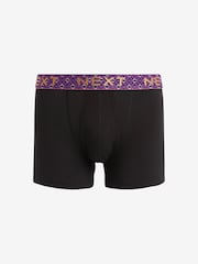 Black Metallic Geo Waistband 4 pack A-Front Boxers - Image 3 of 7