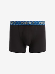 Black Metallic Geo Waistband 4 pack A-Front Boxers - Image 4 of 7