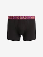 Black Metallic Geo Waistband 4 pack A-Front Boxers - Image 5 of 7