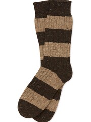 Celtic & Co. Mens Brown Donegal Stripe Socks - Image 1 of 2