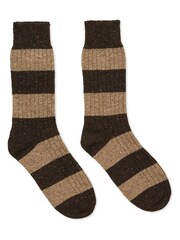 Celtic & Co. Mens Brown Donegal Stripe Socks - Image 2 of 2