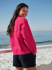 Hot Pink Oversized Girlfriend Denim Jacket - Image 2 of 4