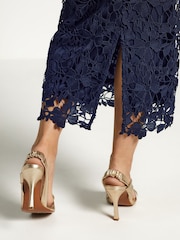 Navy Blue Lace Co-Ord Midi Skirt - Image 4 of 5