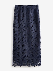 Navy Blue Lace Co-Ord Midi Skirt - Image 5 of 5