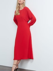 Red Chain Detail Midi Dress - Image 2 of 4