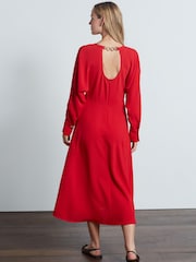 Red Chain Detail Midi Dress - Image 3 of 4