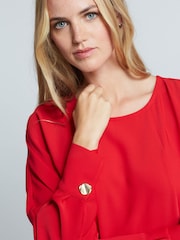 Red Chain Detail Midi Dress - Image 4 of 4