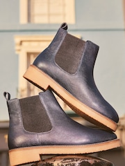 Monsoon Blue Chiswick Leather Chelsea Boots - Image 2 of 5
