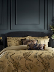 Riva Paoletti Gold Global Animal Jacquard Duvet Cover and Pillowcase Set - Image 1 of 4