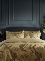 Riva Paoletti Gold Global Animal Jacquard Duvet Cover and Pillowcase Set - Image 2 of 4