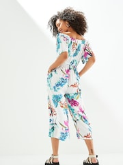 Ecru White Floral Off Shoulder Jumpsuit - Image 2 of 5