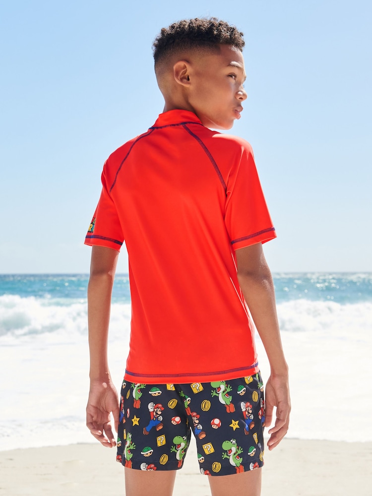 Red Mario Rash Vest (3-16yrs) - Image 2 of 5