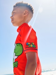 Red Mario Rash Vest (3-16yrs) - Image 4 of 5