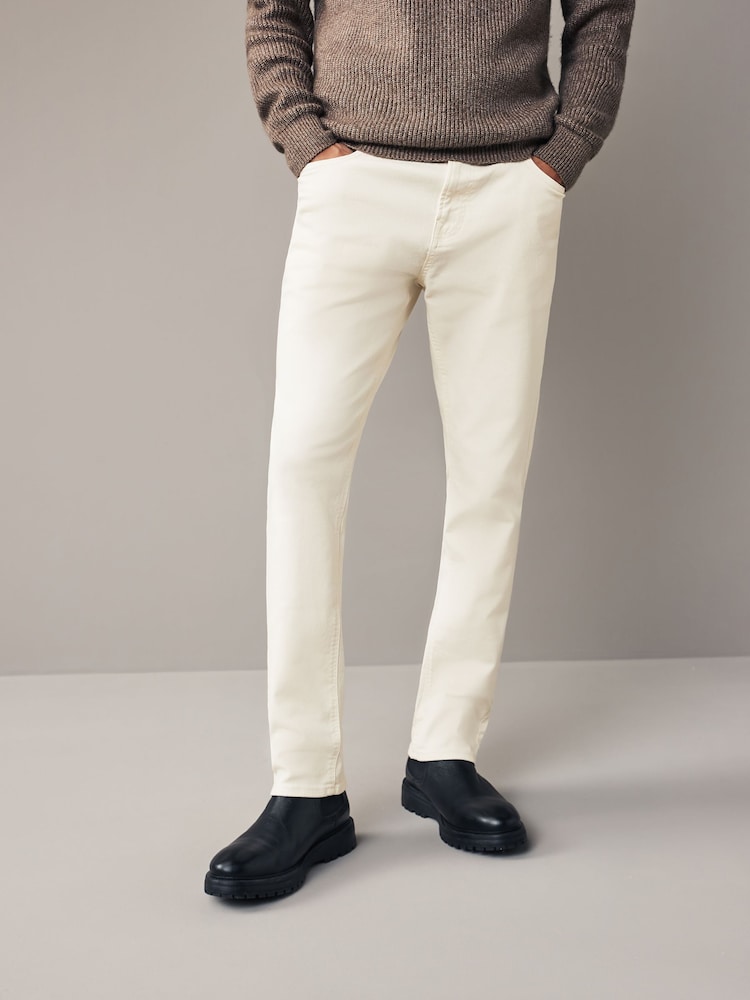 White Ecru Slim Fit Coloured Stretch Jeans - Image 1 of 11