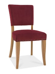 Bentley Designs Burgundy Red Set of 2 Kingswood Rustic Oak Chairs - Image 2 of 4