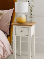 Chalk Malvern Paint Effect 1 Drawer Slim Bedside Table - Image 1 of 9