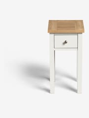 Chalk Malvern Paint Effect 1 Drawer Slim Bedside Table - Image 6 of 9