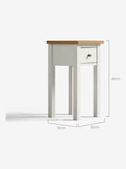 Chalk Malvern Paint Effect 1 Drawer Slim Bedside Table - Image 7 of 9
