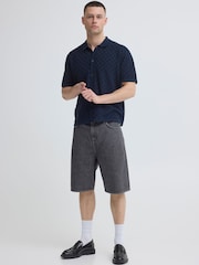Blend Blue Deven Checked Knit Polo Shirt - Image 3 of 5