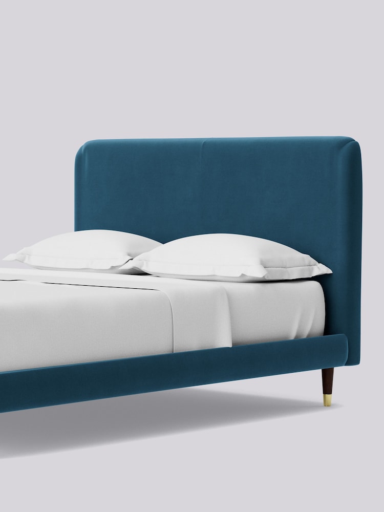 Swoon Easy Velvet Petrol Blue Brockham Bed - Image 6 of 6
