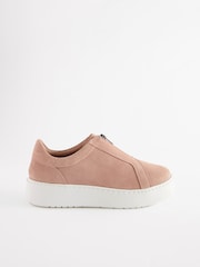 Розовый - Кожаные кроссовки на молнии На массивной подошве Signature Forever Comfort® - Изображение 3 из 7