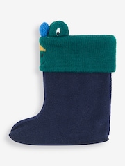 JoJo Maman Bébé Navy Blue Dino Welly Liners Socks - Image 1 of 1