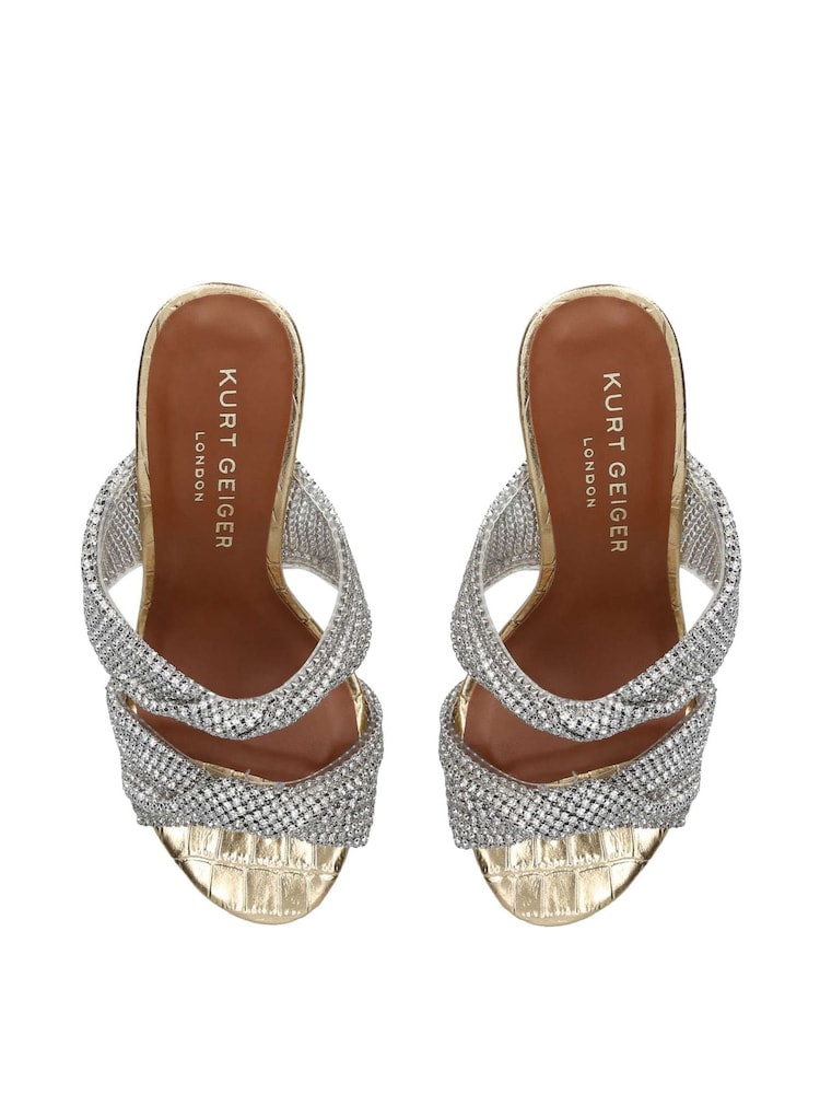 Kurt Geiger London Gold Molten Sandals - Image 2 of 8 Kurt Geiger London Gold Molten Sandals - Image 2 of 8